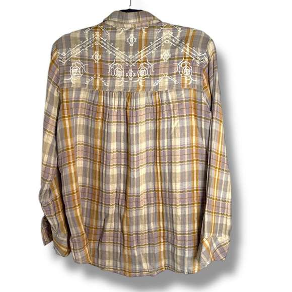 Free People Magical Plaid Shirt Size XS Rodeo Western Boho Cabincore - Picture 8 of 8